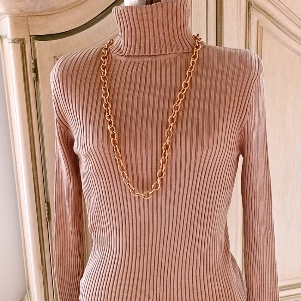 VTG 100% SILK " CARLISLE" RIBBEDTURTLENECK